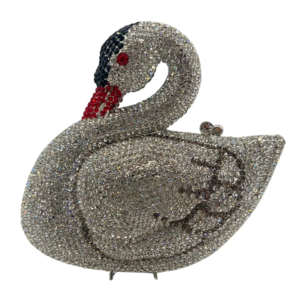 New Product Colorful Jewelry Crystal Swan Evening Bag Luxury Ladies Boutique Evening Bag With High Quality