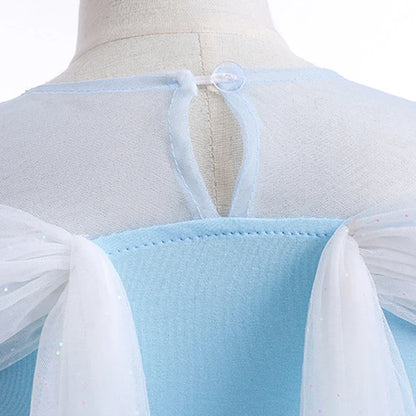 Elsa Summer Princess Dress Girls Cosplay Masquerade Party Vestidos Kids Birthday Clothes Children Carnival Halloween Gown
