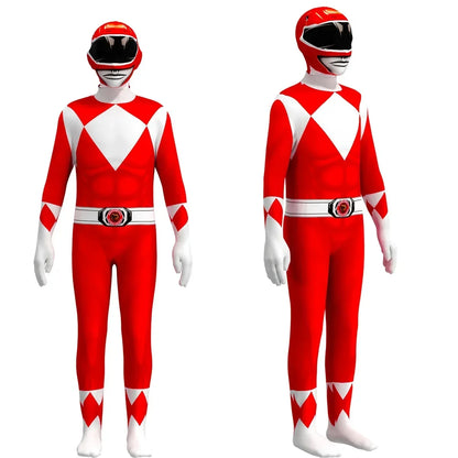 Fantasia Power Samurai Morpher Mighty Morphin Rangers Cosplay Costume Superhero Mask Kids Carnival Party Jumpsuit Zentai Suit