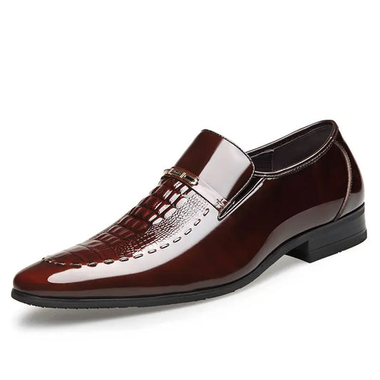Men's Business Casual Leather Shoes Korean Style Pointed Toe Breathable Big Size Office Groomsmen Groom Wedding