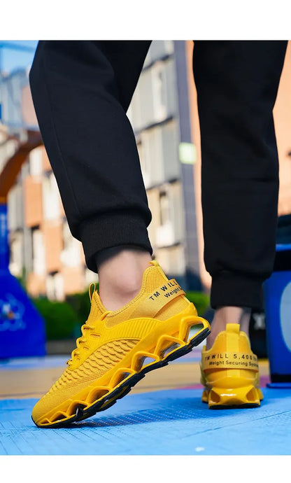 Men's Shoes Autumn Season New Soft Soled Simple Casual Sneakers Shoes Platform Mesh Breathable Lace Up Casual Running Shoes