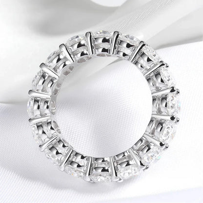 5*7mm Oval Cut Moissanite Ring for Women Full Eternity Bands Lab Diamond Promise Jewelry Pure S925 Silver Female Rings