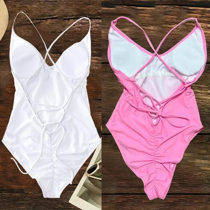 Solid One Piece Swimsuit Women Swimwear 2025 New Bikini Sexy Bodysuit Plus Size Bathing Suit Swimming Suit maillot de bain femme