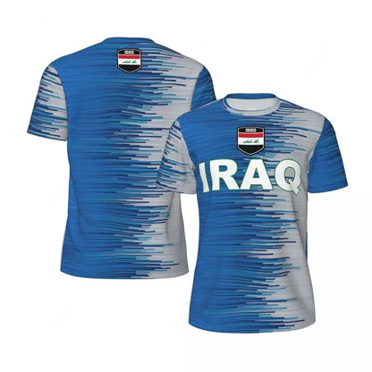 IRAQ Flag 3D Print Sport Quick Dry Breathable Men T-shirt Outdoor Football Jersey Team Fan Loose Short Sleeve Summer Top Clothes