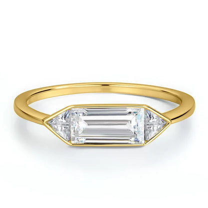 18k Plated 1.2CTTW All Moissanite Rings for Wormen Men 3 Gems Girls Couple Rings Lab Diamond Solid Silver S925 Jewelry