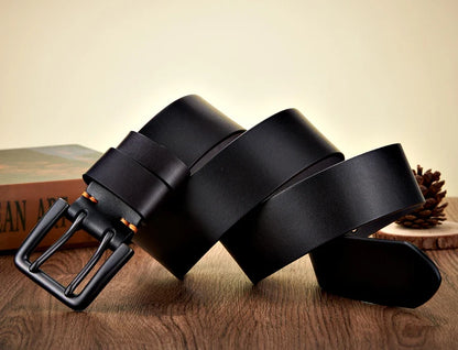 4.3cm Widen Thick Real Cowskin Genuine Leather Belt For Men High Quality Casual Male Belt Double Pin Buckle Cowboy Jeans Strap