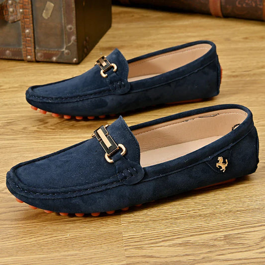 Men Fashion Luxury Leisure Leather Loafers Shoes Slip on Soft Comfortable Non-slip Driving for Men