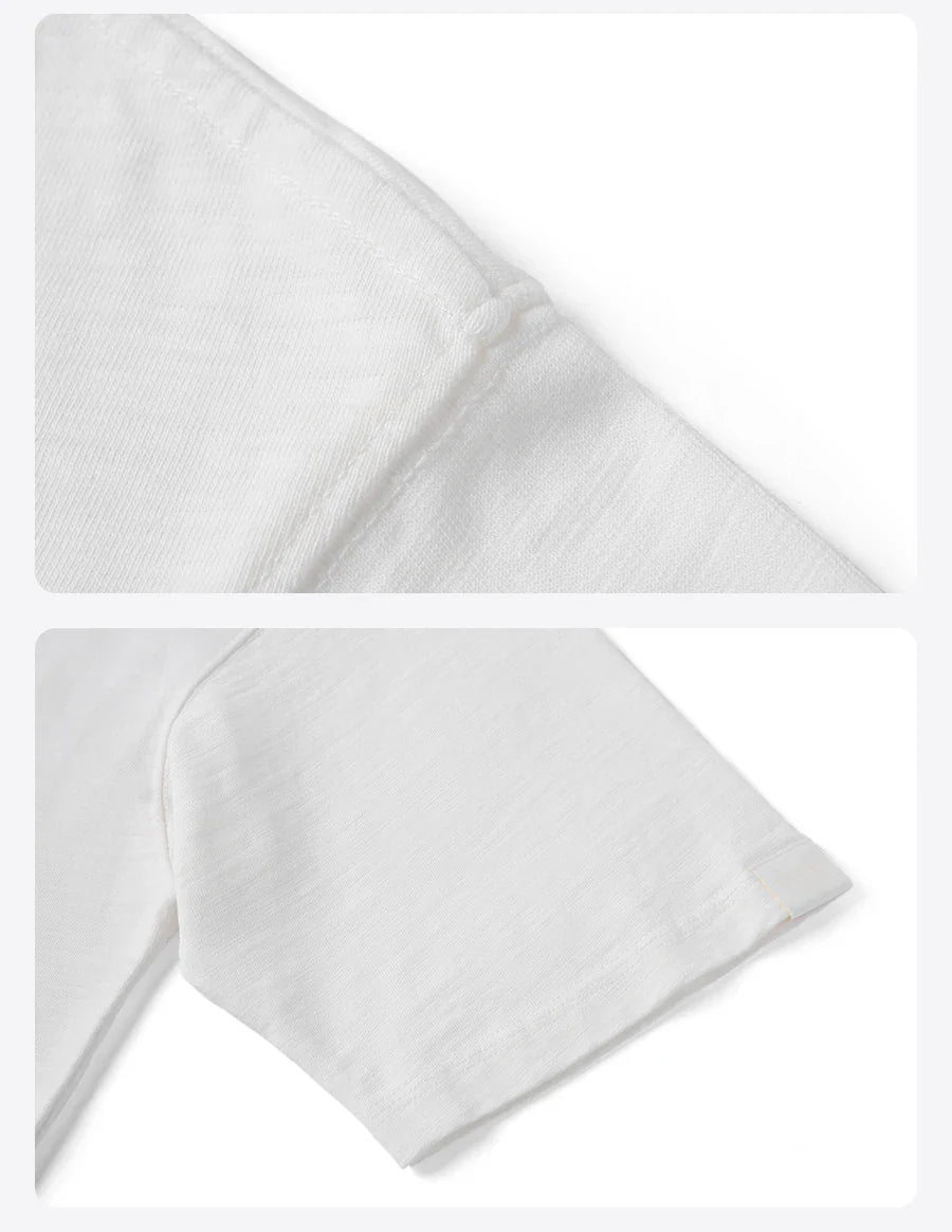 Summer New Super Loose Heavyweight 300gsm Slub Cotton T-shirts Men Letter Embroidery Tops