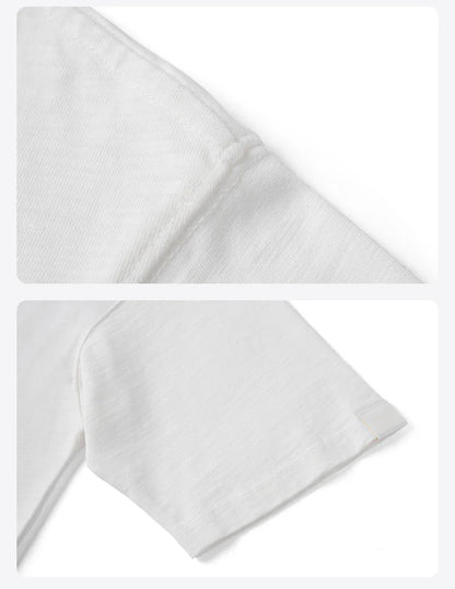Summer New Super Loose Heavyweight 300gsm Slub Cotton T-shirts Men Letter Embroidery Tops