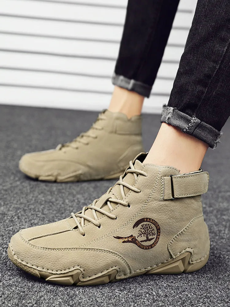 Winter Men Boots Suede Leather With Fur Ankle Boots Men Leisure Boots Keep Warm Western Boots Men Casual Sneakers Bota Masculina