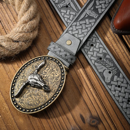 Vintage Meets Fashion! PU Alloy Buckle Belt, Suitable for Both Men and Women, to Create a Personalized Western Style