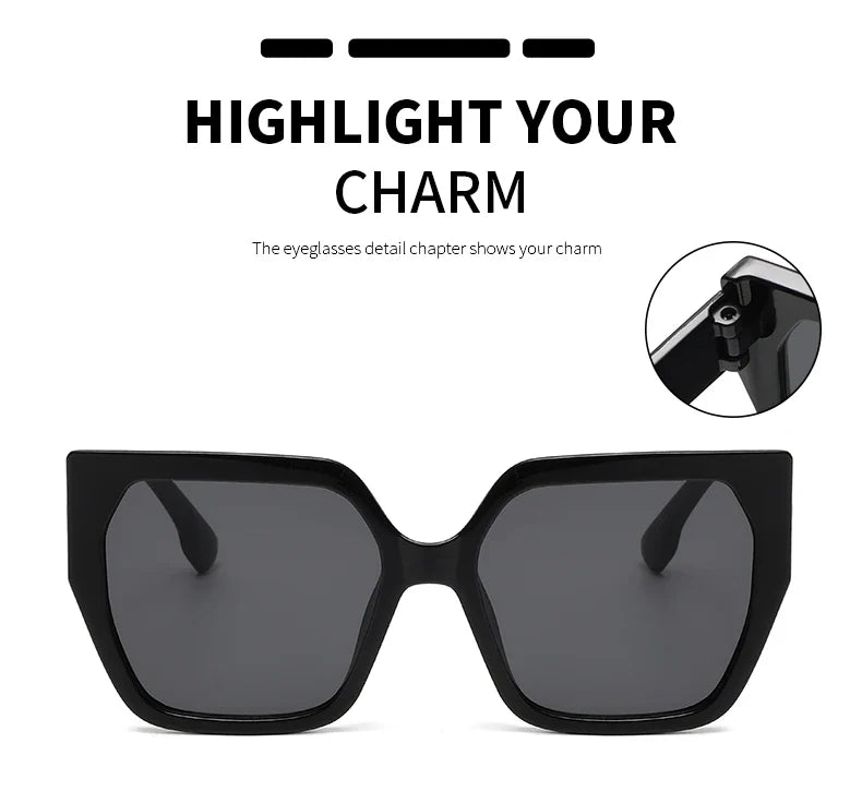 Cycling 8pcs Cateye Sunglasses Sets Women Luxury Minimalist Leopard Pattern Design Retro Polygonal Eyeglasses UV400 Unisex