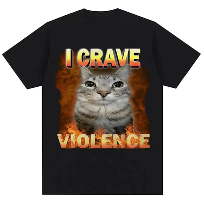RAGE CONSUMES ME Funny Cat T-Shirt Angry Flaming Kitten Graphic Tee with Fire Effect Black Top for Men Women Humor Gift