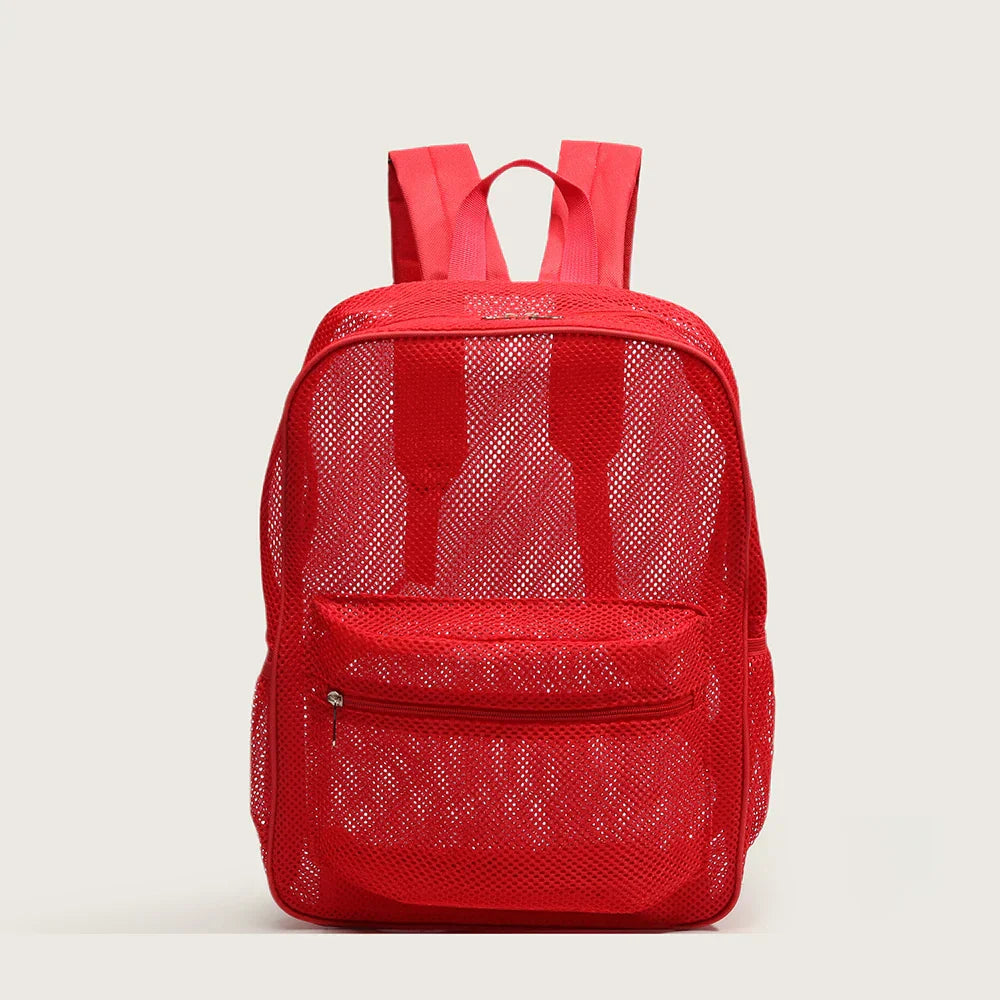 Women's Mesh Breathable Backpack Portable Hollow Casual Outdoor Travel Storage Bag