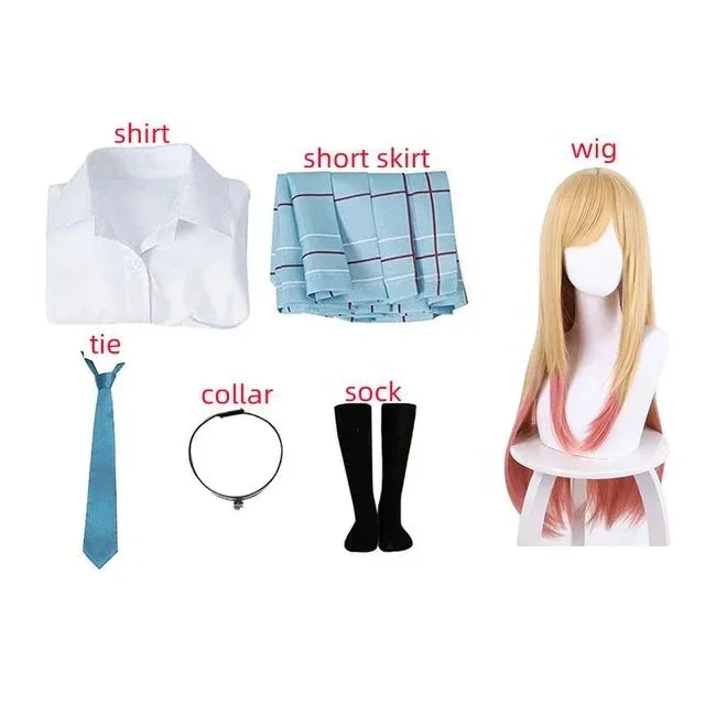 Anime My Dress Up Darling Kitagawa Marin Cosplay Costume Kitagawa Marin Cosplay Dresses School Uniform Wig Suit Girls Women
