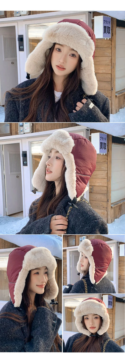 Russian Hat Ushanka Men Women New Thick Warm Winter Fur Hat Windproof Snow Ski Trapper Earflap Cap Male Female Bomber Hat
