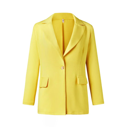 Women's S-2XL Plus Size New Style Temperament Long Sleeve Slim Fit Single Button Solid Coat Small Suit