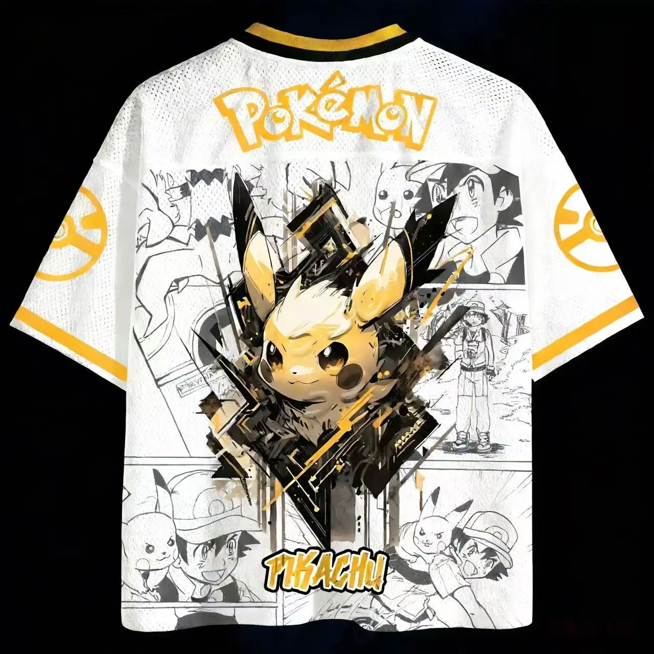 Summer 2026 Pokemon Series Themed Baseball Suit 3D Printed Breathable Quick Drying Short-sleeved T-shirt Adult Parent-child Top