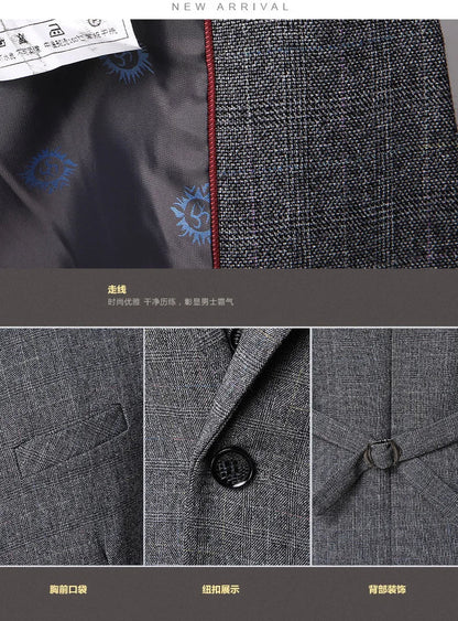 S-6XL Jacket Vest Pants Casual Plaid Retro Business Men's Suit 3Pcs or 2Pcs Set Groom Wedding Dress Blazer Waistcoat Trousers