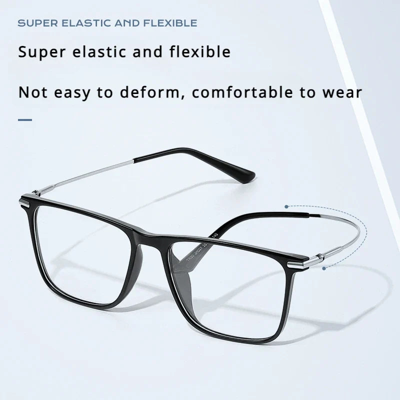 Titanium Classic Men's Square Frames Anti-blue Light Reading Glasses Myopia Can Be Customized Prescription Glasses 007