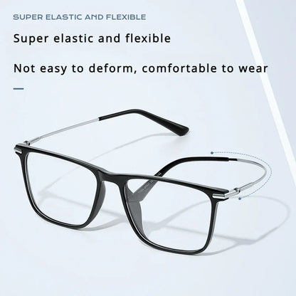 Titanium Classic Men's Square Frames Anti-blue Light Reading Glasses Myopia Can Be Customized Prescription Glasses 007