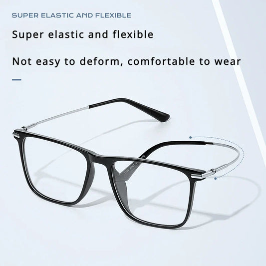 Titanium Classic Men's Square Frames Anti-blue Light Reading Glasses Myopia Can Be Customized Prescription Glasses 007