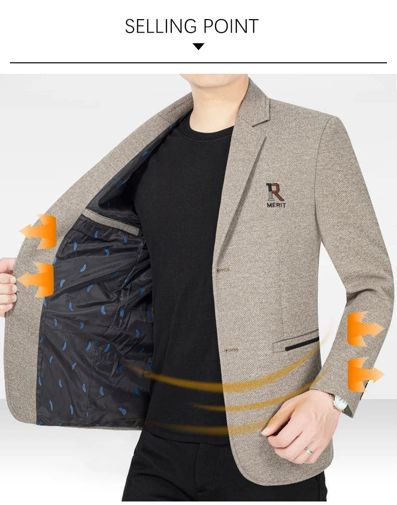 Brand 2026 Spring Business Blazer for Men Solid Autumn Casual Men's Jacket Blazer Fashion Single Breasted Suits Mens