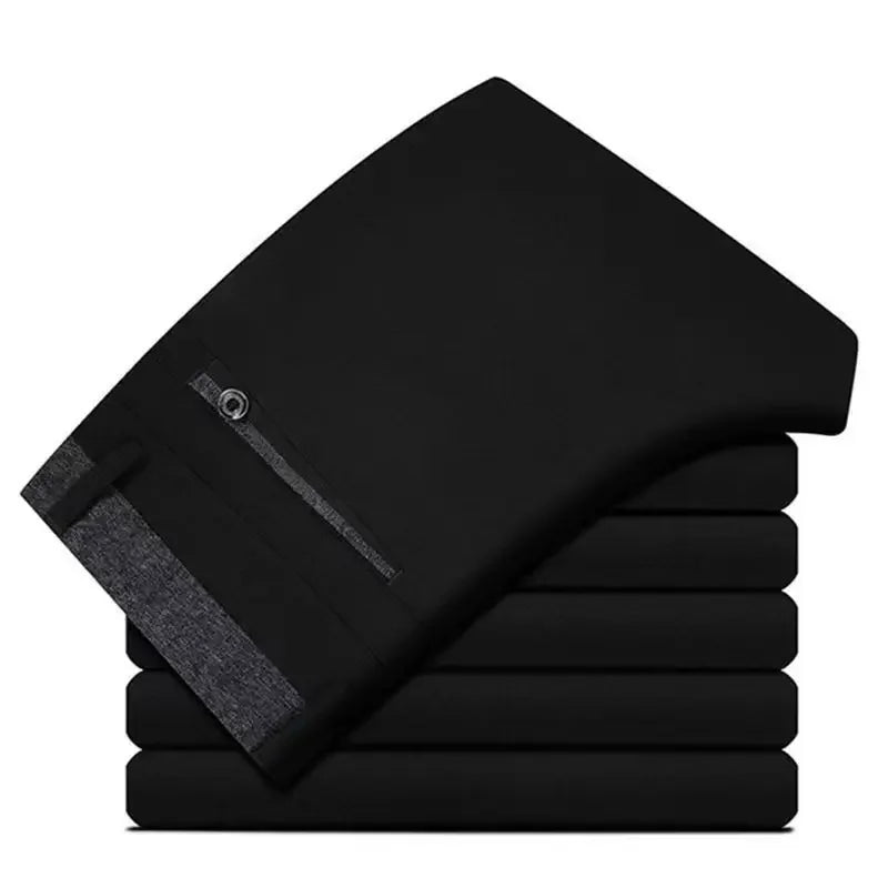 Black Suit Pants for Men Spring and Autumn Stretchy and Non-Ironing Office Trousers Slim Fit Formal Pants for Men Dress Pants