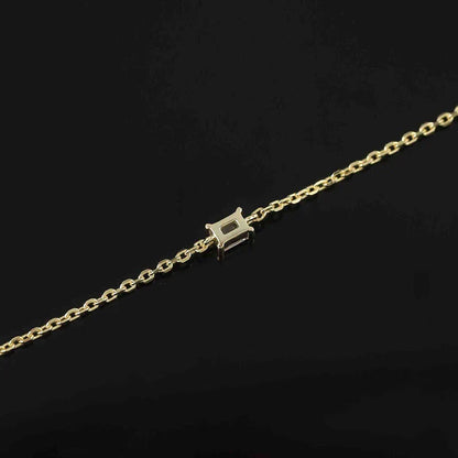 Trendy A Moissanite Bracelets for Women Letter Charm Adjustable Chain 100% 925 Sterling Silver Wedding Fine Jewelry Gifts
