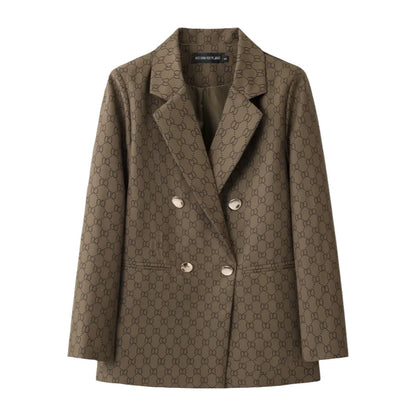 Casual Plaid Women's Suit Jacket Spring Autumn New Style Large Size Street Style Top Quality Polyester Commute Style Fashionable