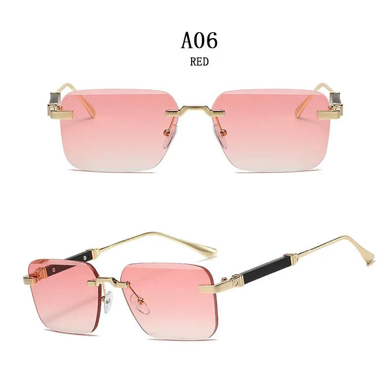 Square Sunglasses Women 2024 Rimless Sunglasses For Men Vintage Luxury Fashion Glasses Gafas De Sol Hombre Lunette Soleil Femme