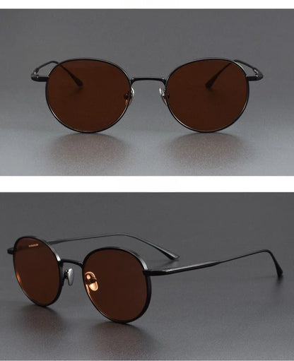 High Quality Pure Titanium Sunglasses Fashion Night Vision Driving Outdoor Sunshade UV400 Sun Glasses Support Prescription Lens