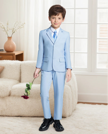 Boys Suits 4-Piece Jacket Vest Pants Tie Random Teen Dress Wedding Performance Prom Formalwear Classic Slim Elegant Age 2-16Y