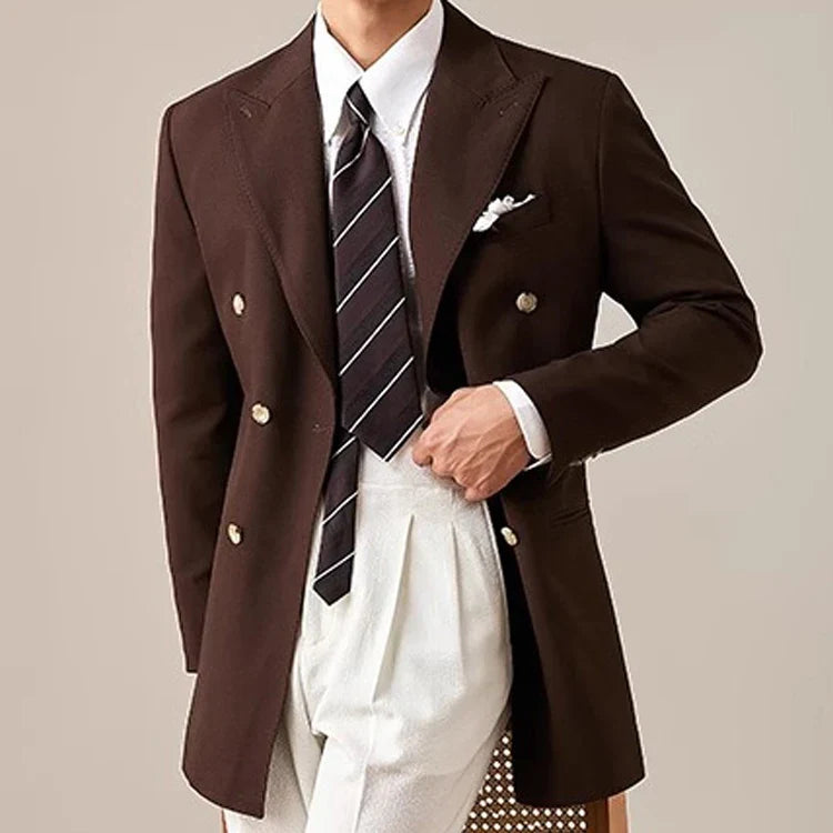 Spring Jacket Men Blazer Masculino Slim Fit Blazer Hombre Lapel Collar Casual Business Italian Style Double Breasted Blazer Men