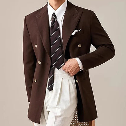 Spring Jacket Men Blazer Masculino Slim Fit Blazer Hombre Lapel Collar Casual Business Italian Style Double Breasted Blazer Men
