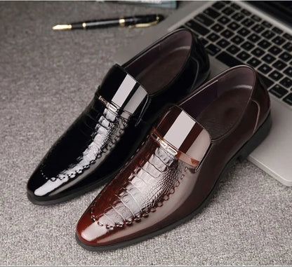 Men's Business Casual Leather Shoes Korean Style Pointed Toe Breathable Big Size Office Groomsmen Groom Wedding
