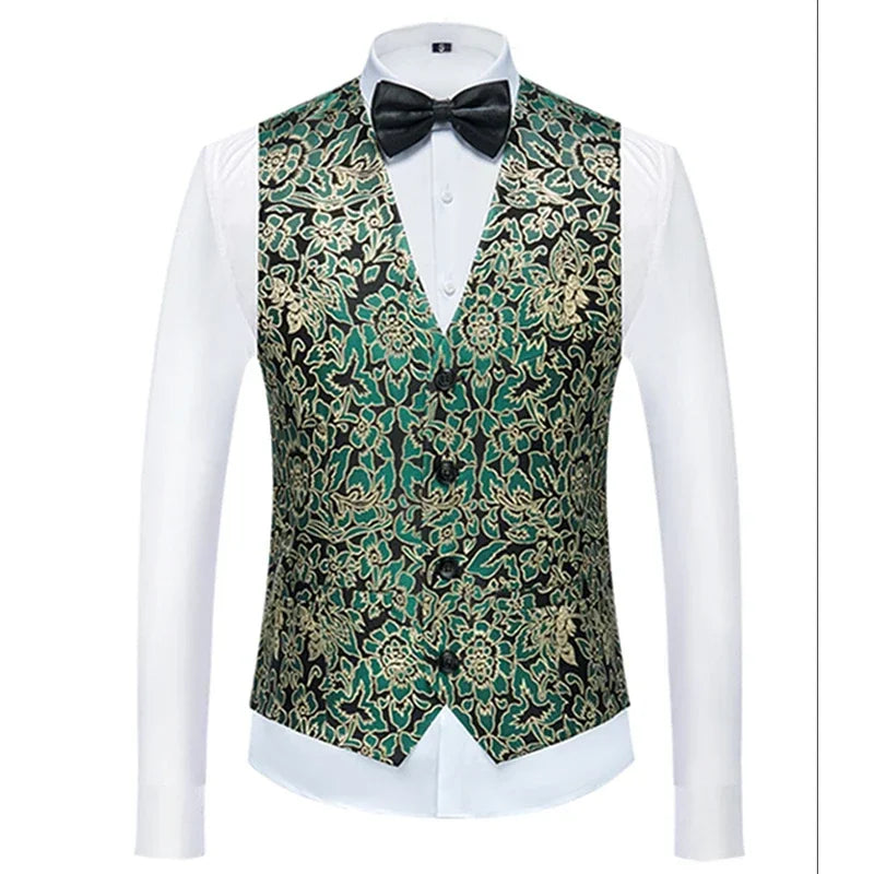 26 Colors Men's Suit Vest Single-breasted V-neck Vests Jacket Men Wedding Party Waistcoat Red Blue Green White Pink