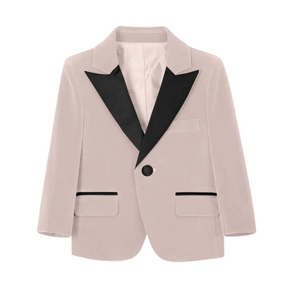 50+ Colors Velvet Suit Blazer for Kids 3-18 Years Children Formal Flannel Suit jacketm Classic Peak Lapel Suit School Uniform
