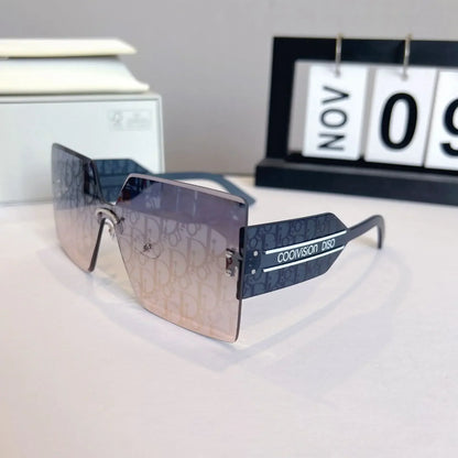 Ins 2025 Luxury Designer UV400 Sunglasses Women Men New Trendy Square Rimless Sun Glasses Ladies Vintage Letters Gafas De Sol
