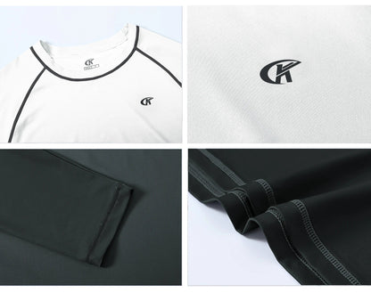 Summer Men's Long Sleeve T-Shirt UPF 50+ Rash Guard Gradient Shirt for Sport Fishing Hiking Workout Outdoor Pullover Shirt