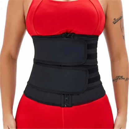 Latex Waist Trainer 25 Steel Bone Body Shaper with 2 Removable Strap Zipper and Hook Modeling Strap Tummy Control Belt