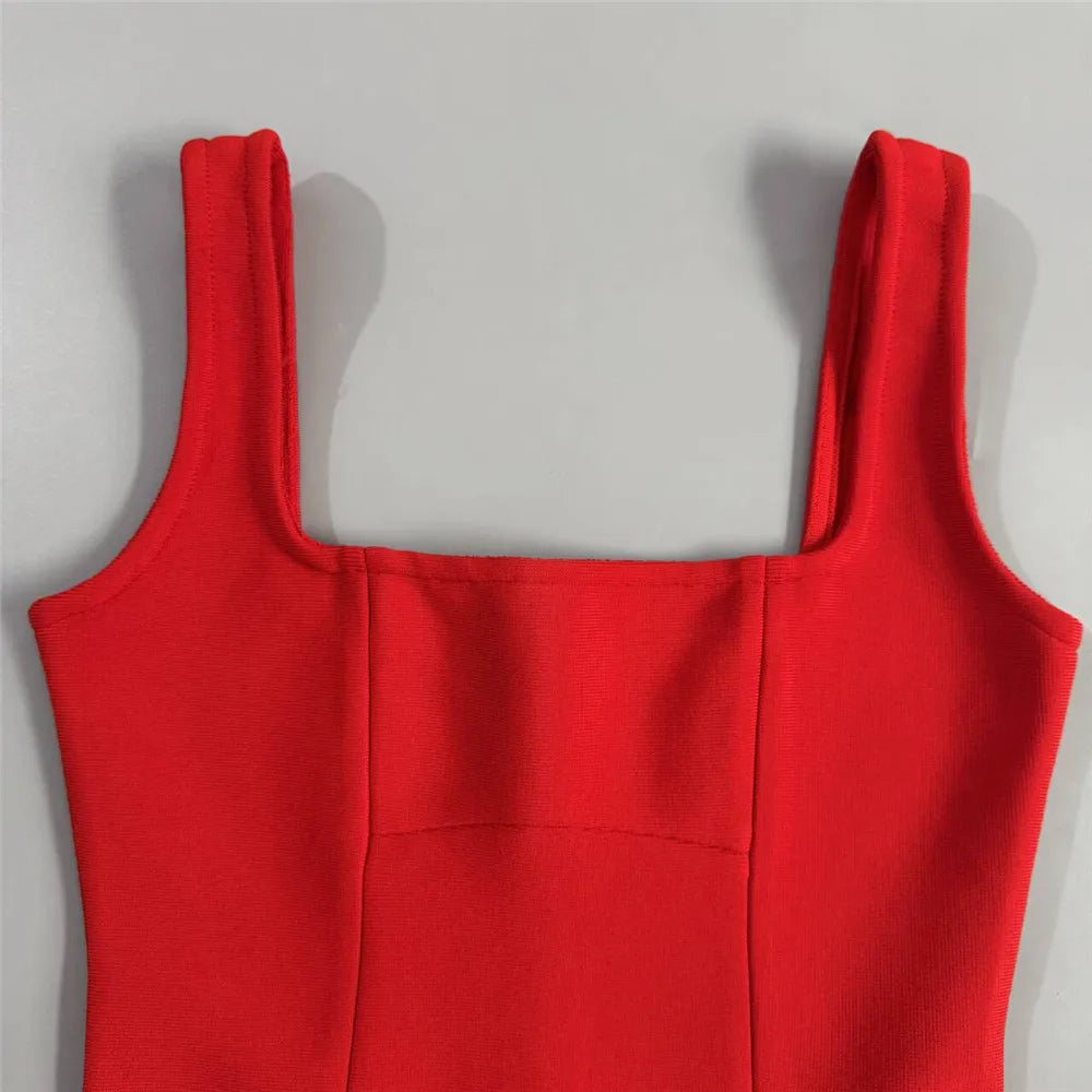 Women Sexy Sleeveless Bandage Dress Fashion Beading Tassel Clothes Club Party Bodycon Dresses