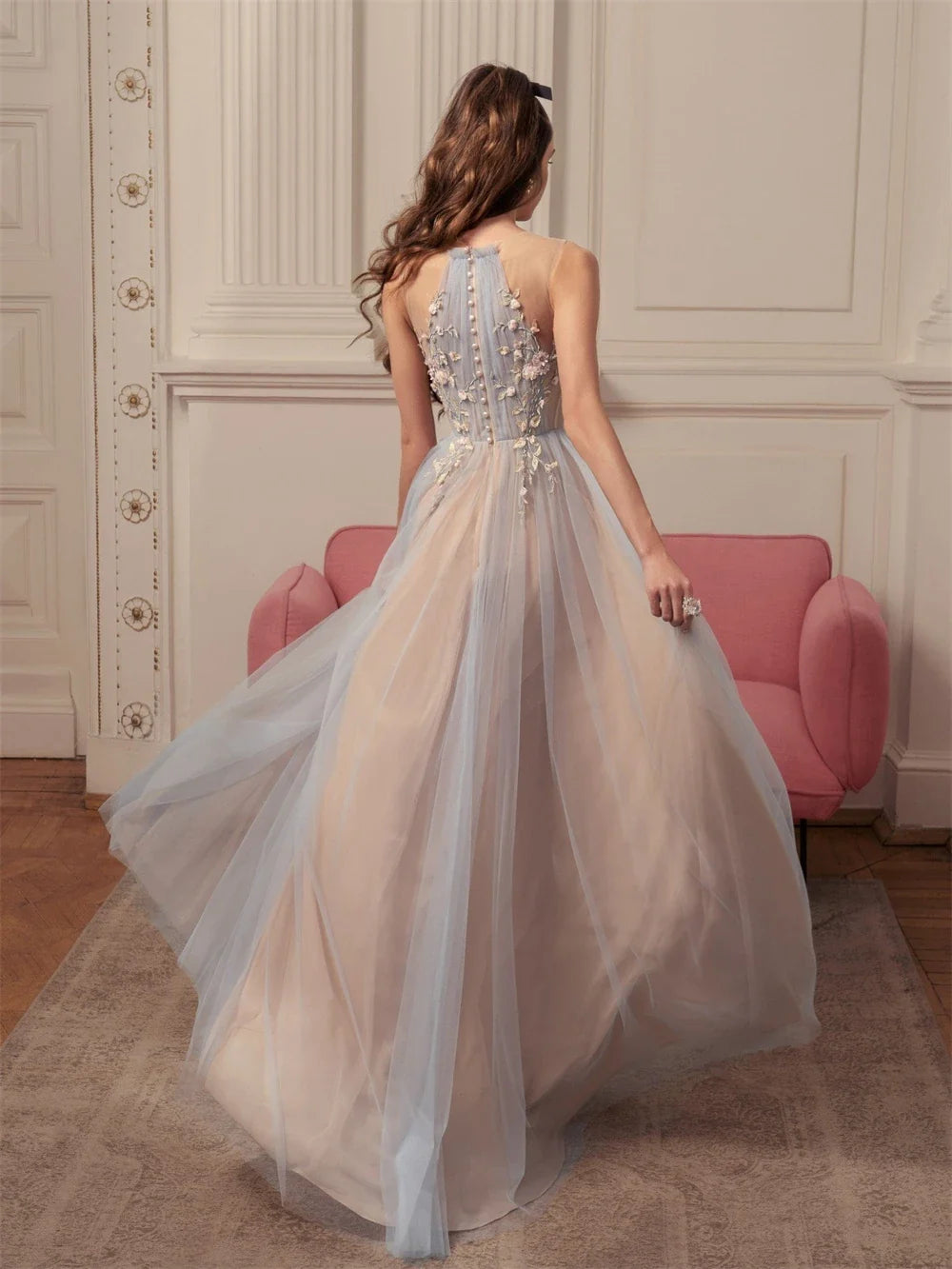 Romantic Chiffon Wedding Dress 2026 Graceful Beaded Bride Gown Classic Sleeveless Floor Length Bride Robe Vestidos De Novia