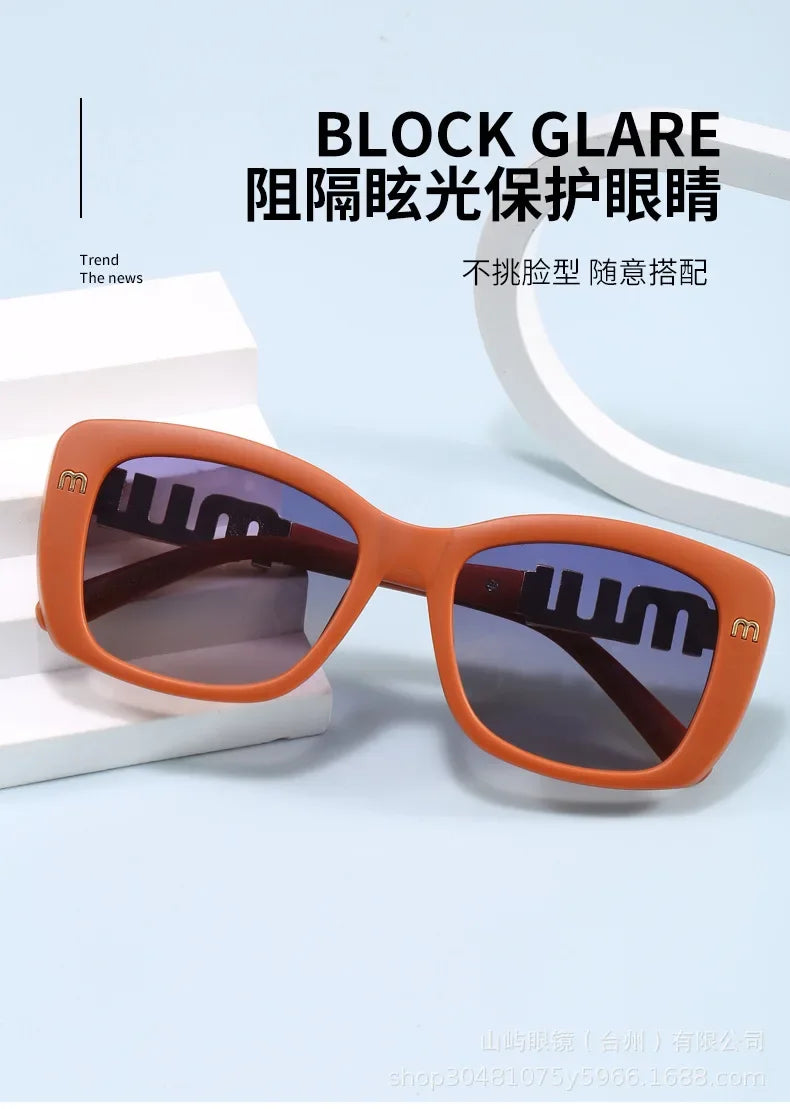 Ins Big Square Polarized Sunglasses 2025 New Fashion Women Men High-end Letters Sun Glasses Ladies Trendy Gafas De Sol UV400