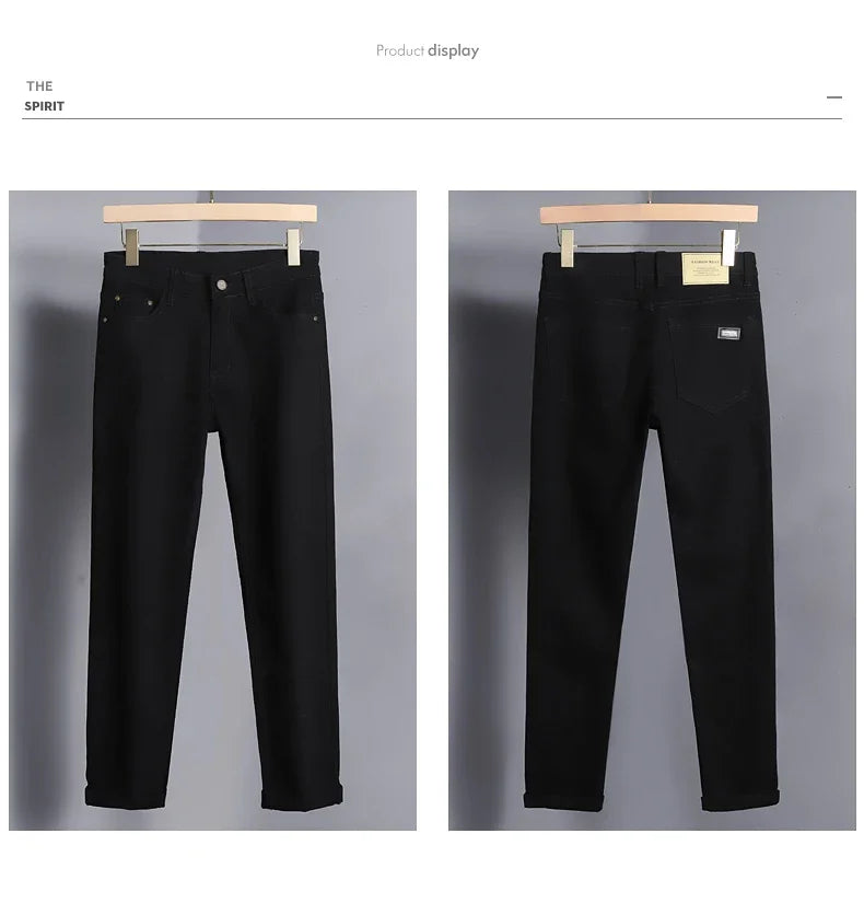 5 Colors Spring Autumn New Men's Clothing Slim Jeans Fashion Brown Business Casual Stretch Denim Pants Male Brand Trousers