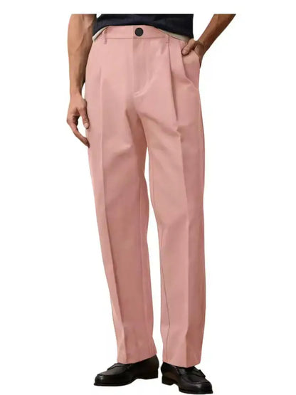 Men's Wide Leg Pants  Loose Fit Straight Leg Suit Trousers High Waist Pleated Business Office Formal Casual Men's Dress Pants