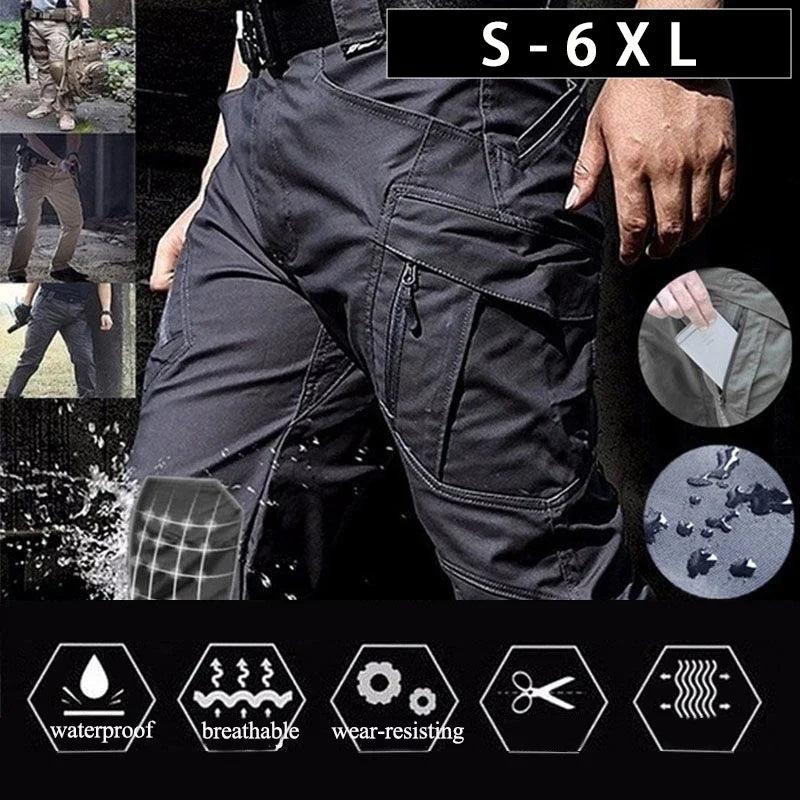 Waterproof Cargo Pant Man Tactical Pants Military Training Combat Trousers Multi Pockets Wear-Resistant Men Pants Outdoor Hiking