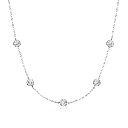 Bubble Each 5mm All Moissnaite Necklaces for Women Luxury Female Neck Chain 100% Sterling Silver S925 Fine Jewelry GRA