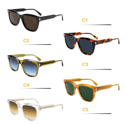 Olive Acetate Sunglasses Vintage Rivet Retro Sun Glasses UV400 Protection Unisex New Designer Eyewear Fashion