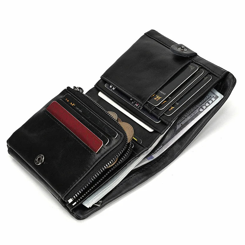 Portefeuille de luxe de marque de créateur pour homme, porte-cartes en cuir véritable souple, petit porte-monnaie pour pièces de monnaie et cartes de crédit, portefeuilles masculins à glisser dans les poches.